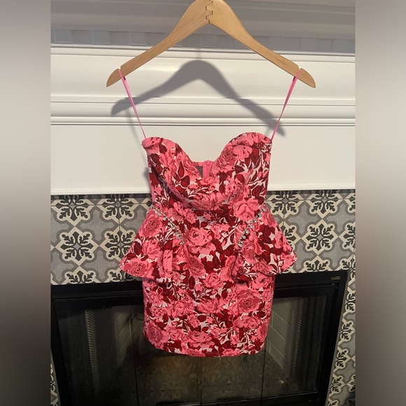 😍VIRAL BLOG FAVE Zara floral jacquard mini dress rhinestone - Picture 5 of 10